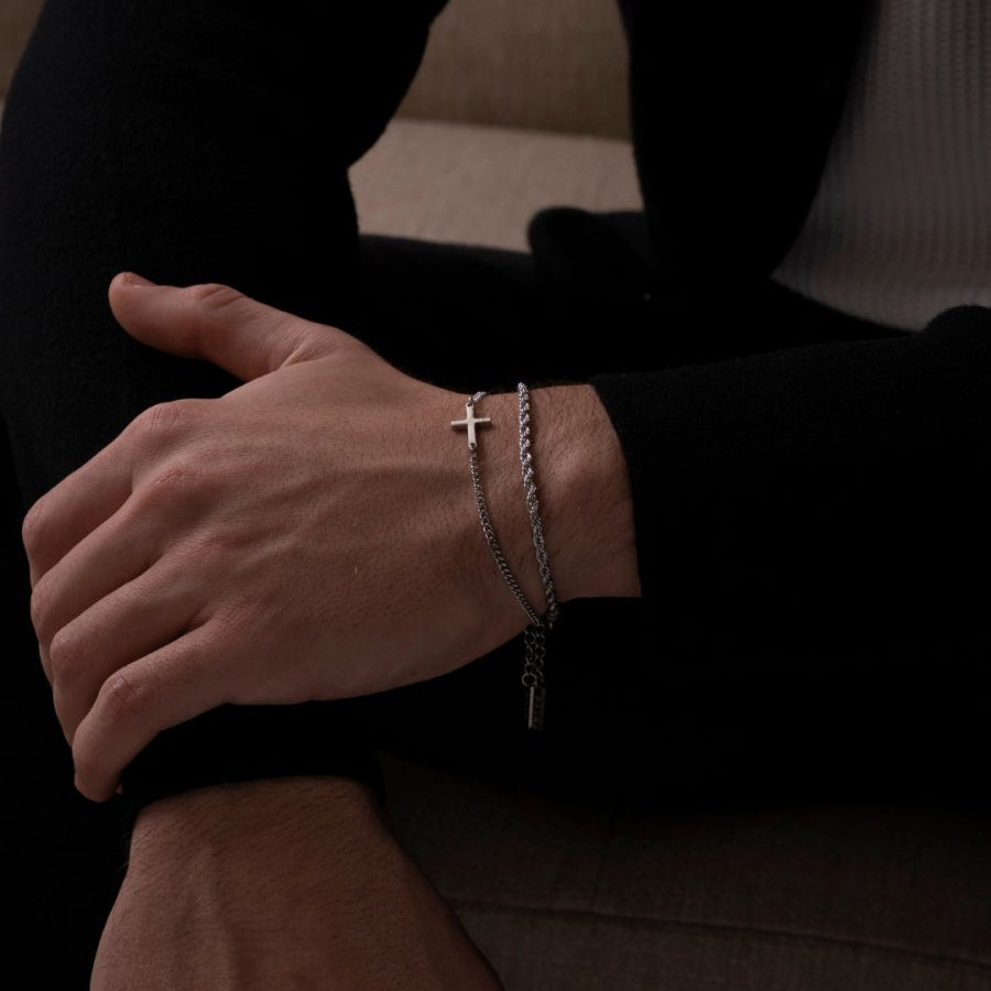CROSS BRACELET | Silver - Vetro Watches