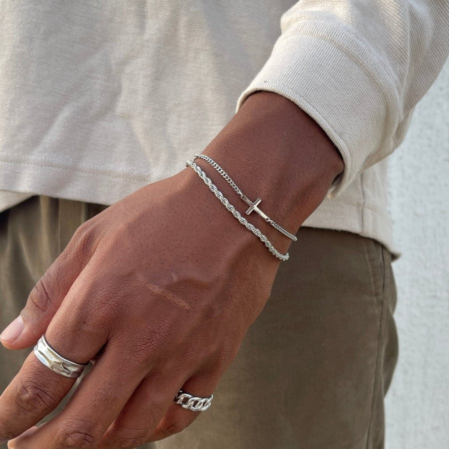 CROSS BRACELET | Silver - Vetro Watches