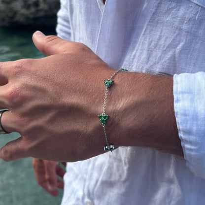GREEN CLOVER BRACELET | Silver - Vetro Watches